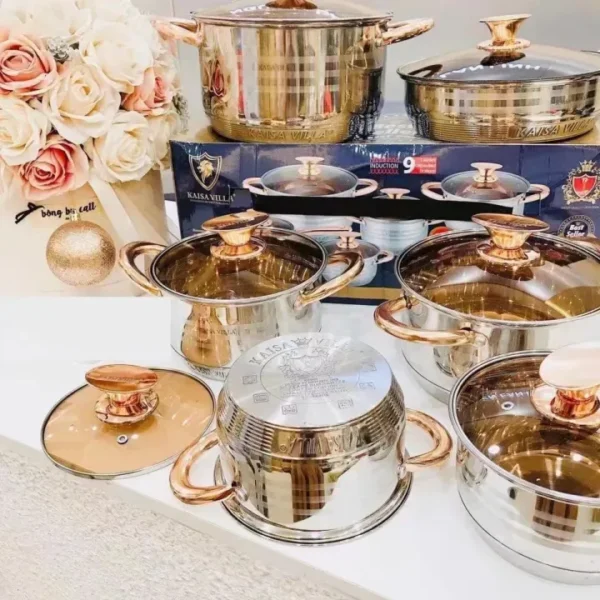 kaisa villa kv 6618 stainless steel 9layer 12pcs cookware set
