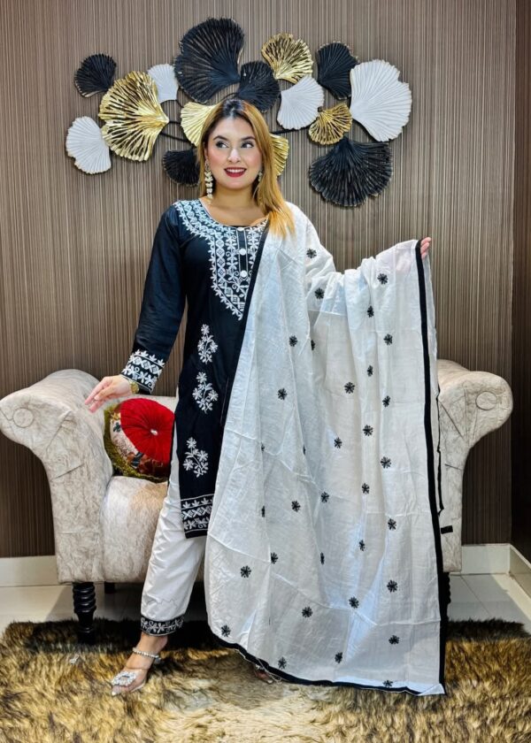 embroidery cotton three piece