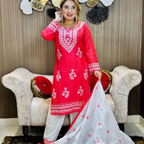 embroidery cotton three piece