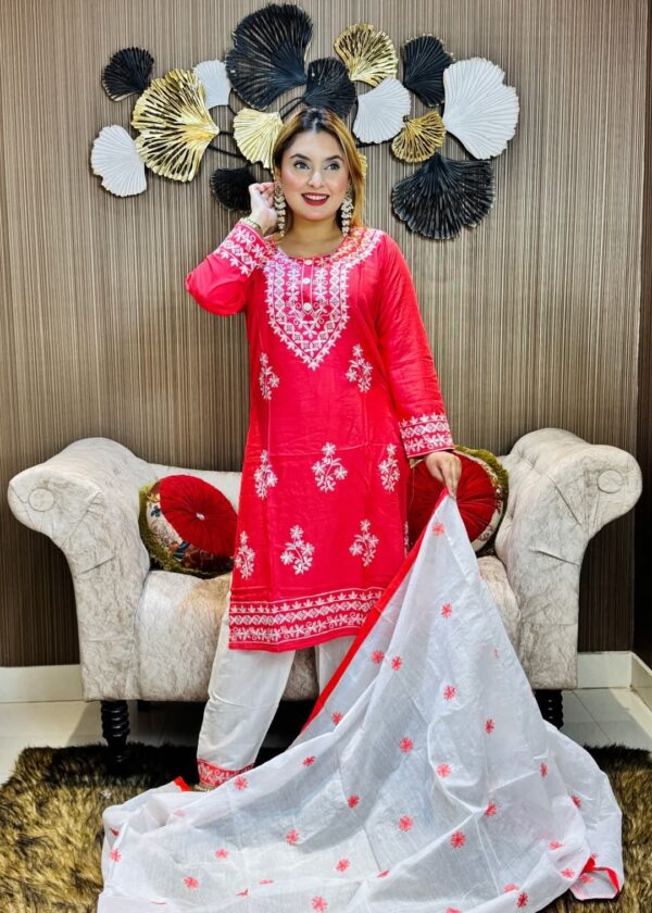 embroidery cotton three piece