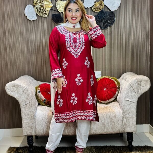 embroidery cotton three piece