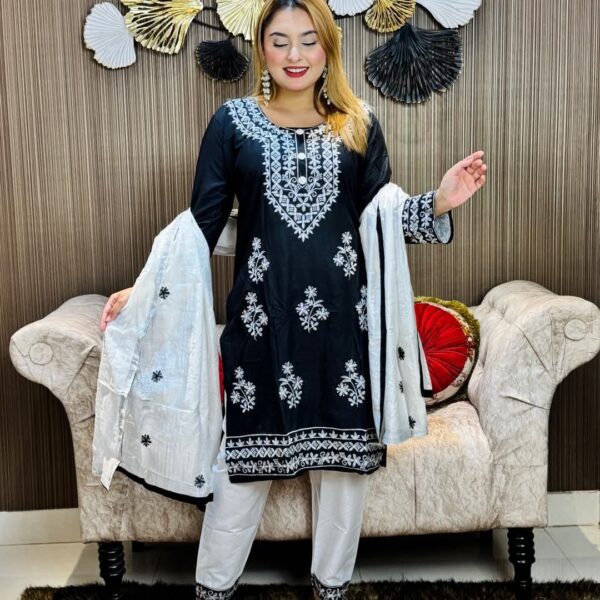 embroidery cotton three piece