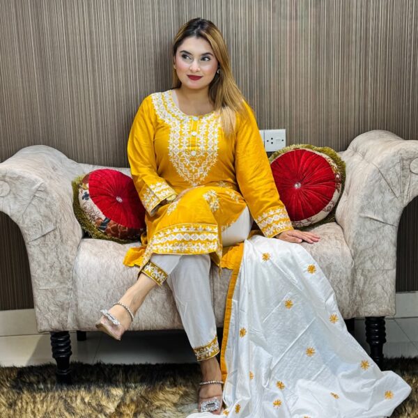 embroidery cotton three piece