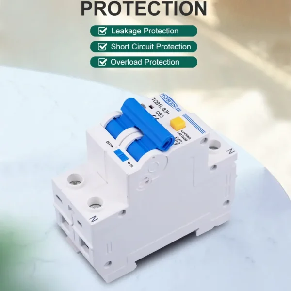 tomzn rcbo tob1l 63h 2p 63a 230v